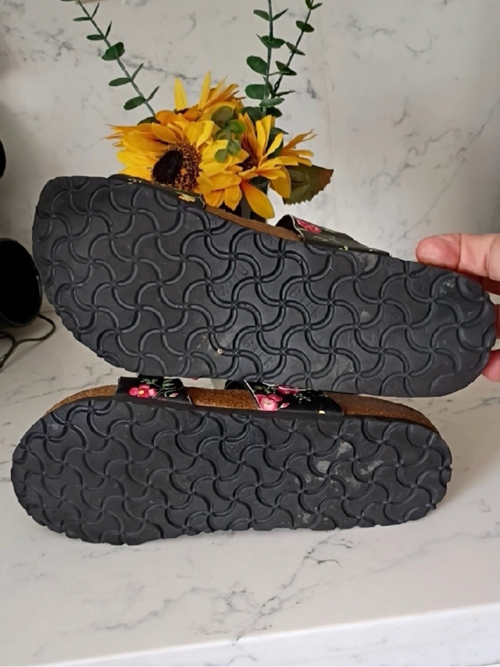 Birkenstock Black Floral Double-Strap Sandals - Picture 8 of 8